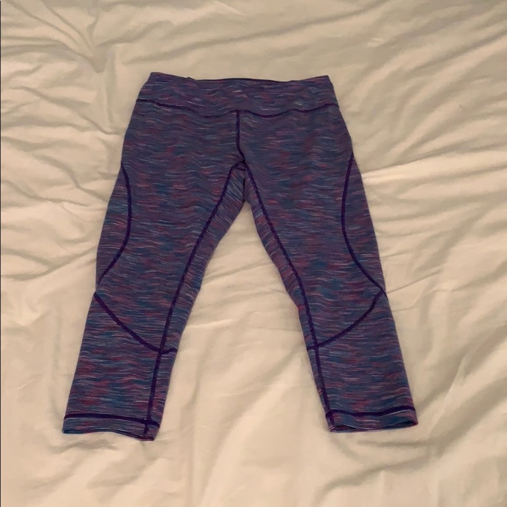 Purple stripe crop Zella leggings